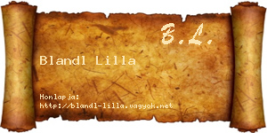 Blandl Lilla névjegykártya